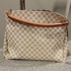 Checkered Beige and Tan Women's Bag